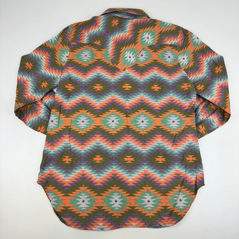 Vintage Tasha Polizzi Womens Size L Pearl Snap Shirt Western Aztec Flip Cuff - Picture 3 of 4